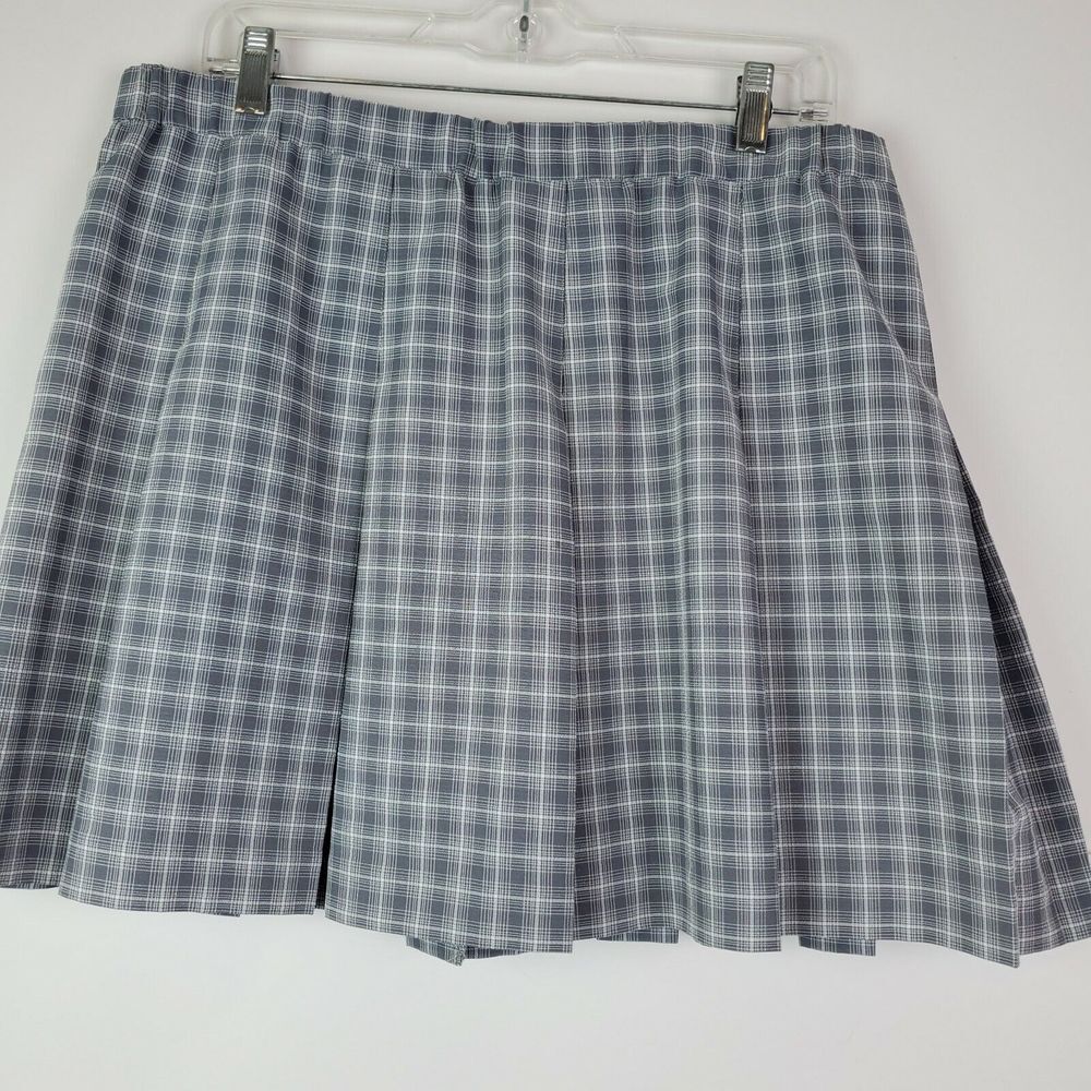 Marcia Womens Gray Plaid Pleated Tennis‎ Skirt Sporty Athletic Golf Size XL